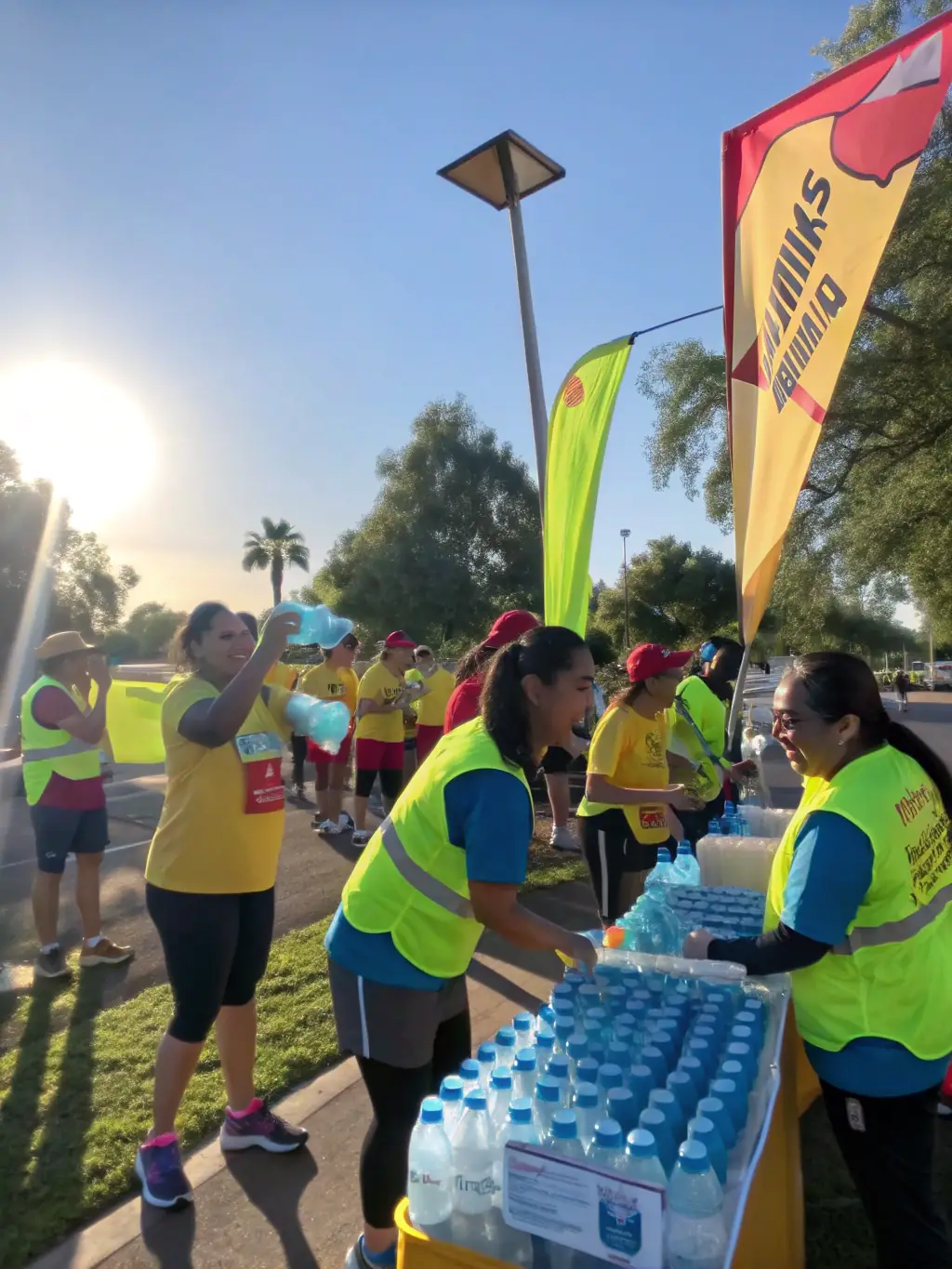 A picture of volunteers assisting at a DOUBLE T ASSOCIATION event, showcasing the community involvement and support that drives the organization.
