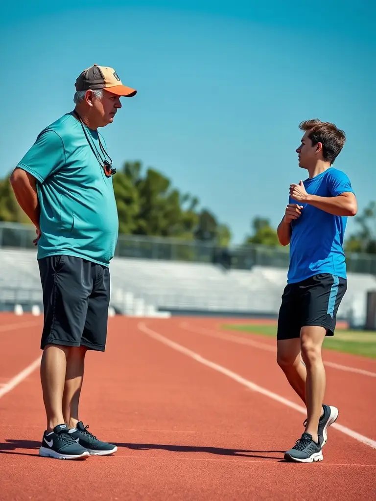 An image of coaches and mentors guiding young athletes during a training session, emphasizing the association's focus on guidance and mentorship.